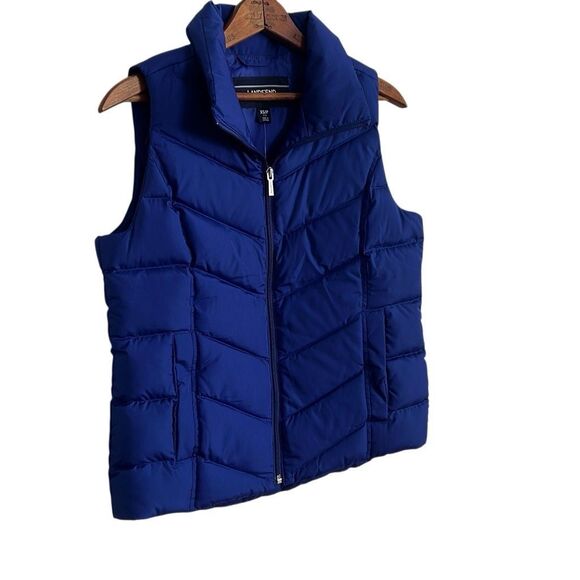NWT Lands' End Hyper Dry Allied Feather 600 Down Zip Up Puffer Vest Blue Size XS - Picture 3 of 10